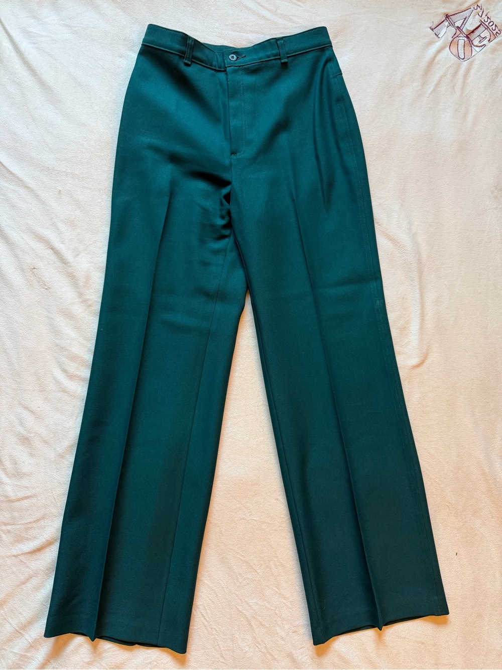 Vintage 1981 Levi’s 6164 High Waisted Wide Leg Trousers Emerald Green Factory 16